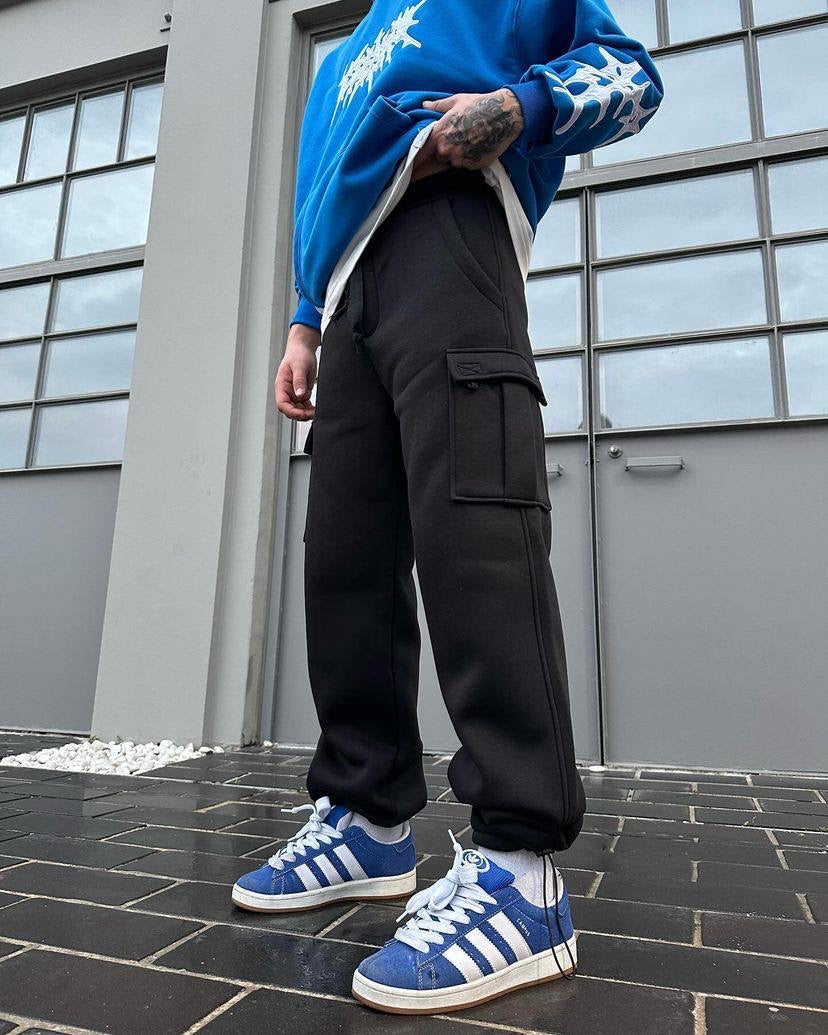 Difransel Cargo sweat pants in black