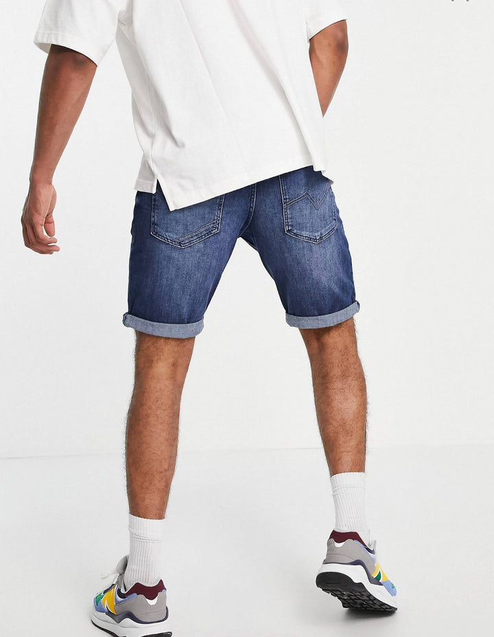 Tom Tailor regular fit denim shorts in mid wash blue