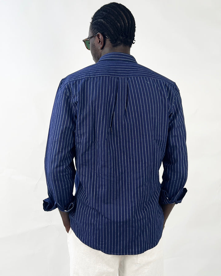 Pinstripe Oxford Striped shirt in dark blue