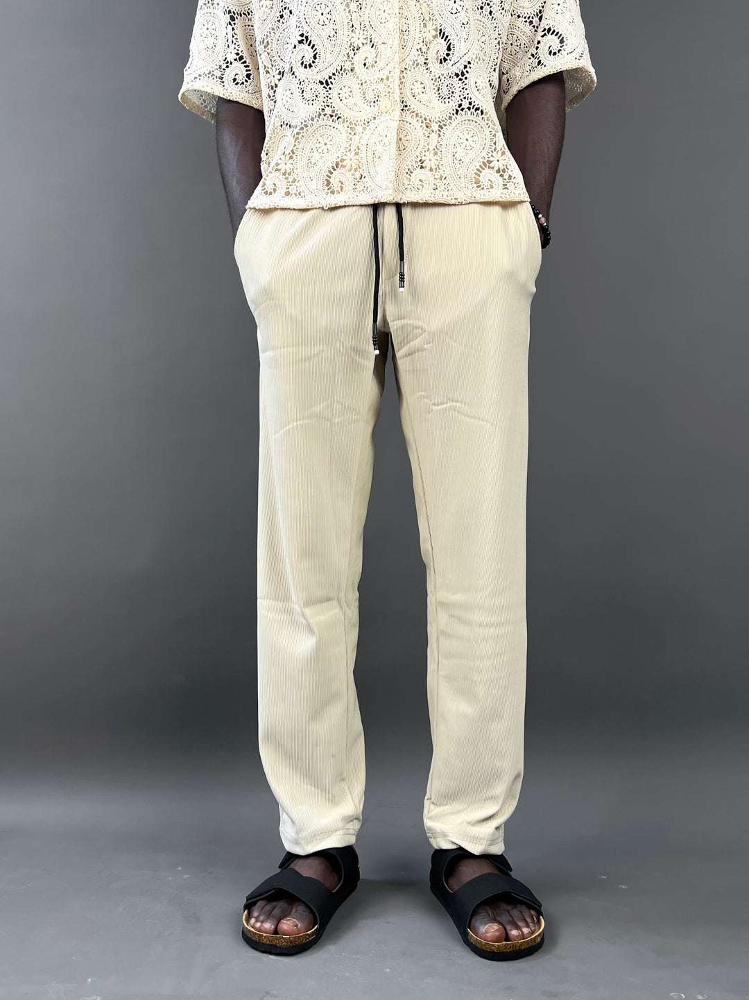 ZARA PLEATED PANTS IN BEIGE