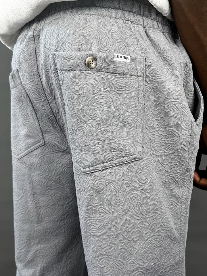 Line of Art Paisley Jogger pants in grey