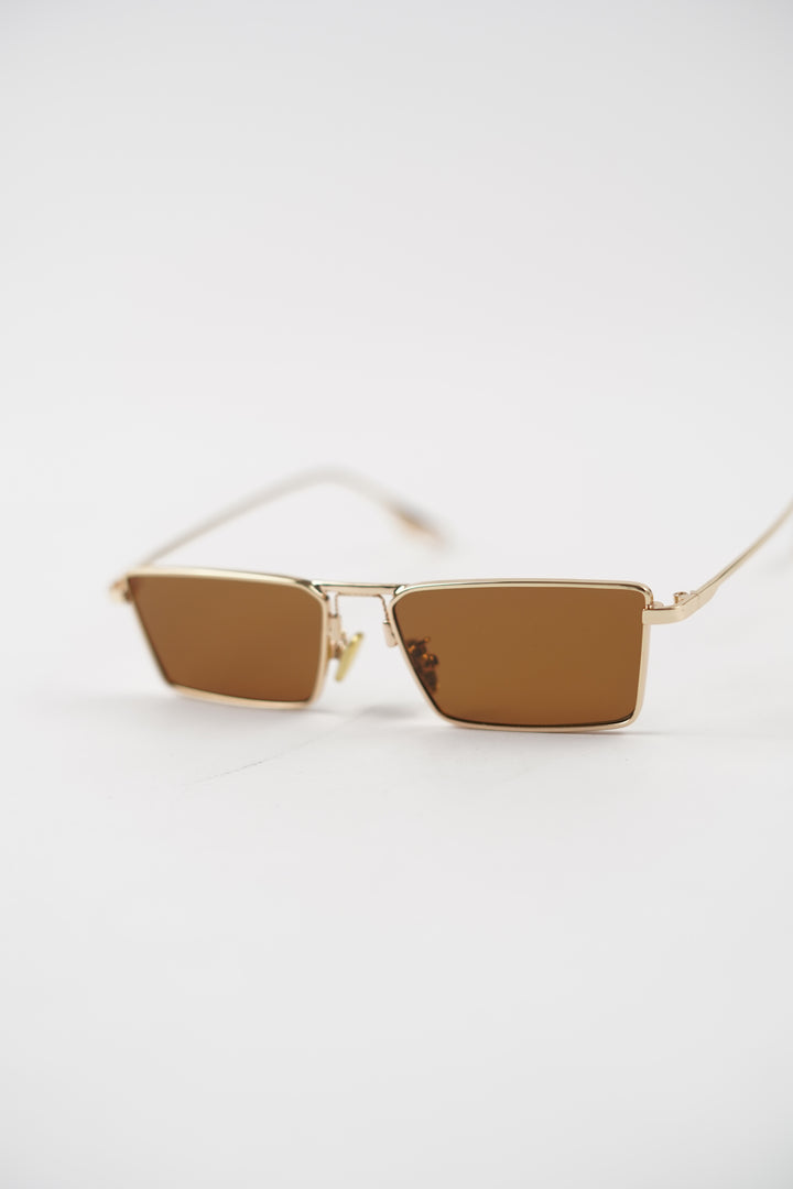 Brown zombie Lens Slim Rectangular Aviator Sun glasses