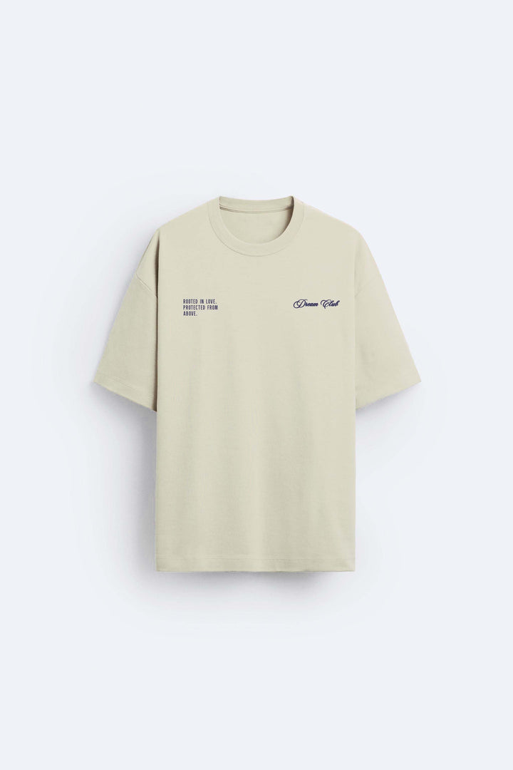 Garm Island Graphic Text Print T-shirt in beige