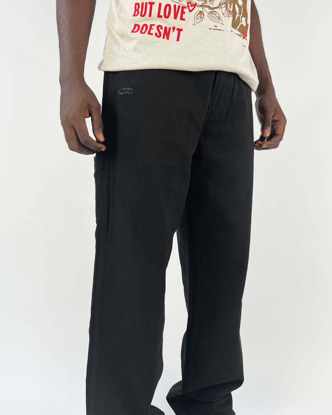 Aeropostale Baggy Carpenter Denim Jeans with rips in black