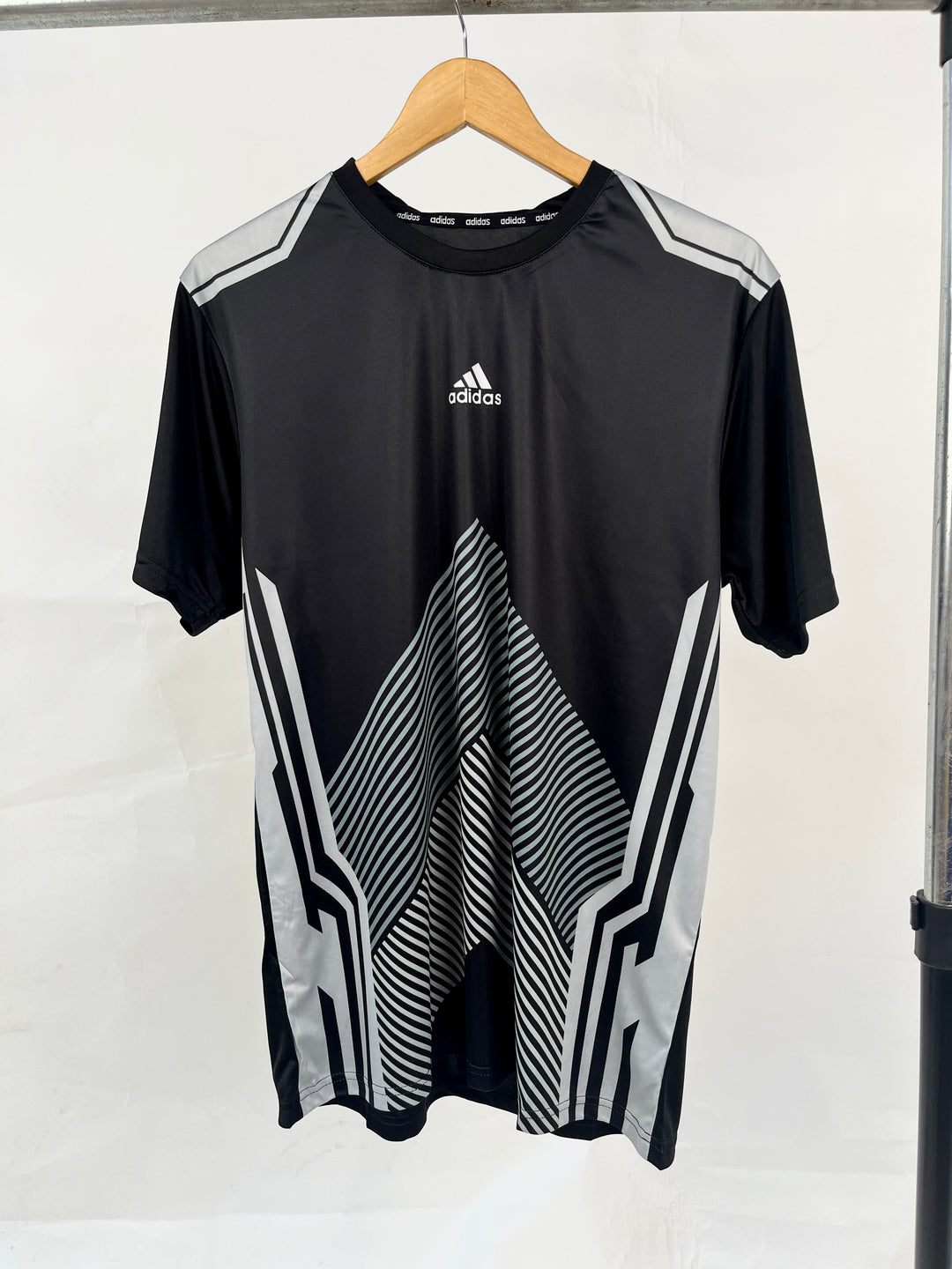 Adidas black and grey logo sports t-shirt