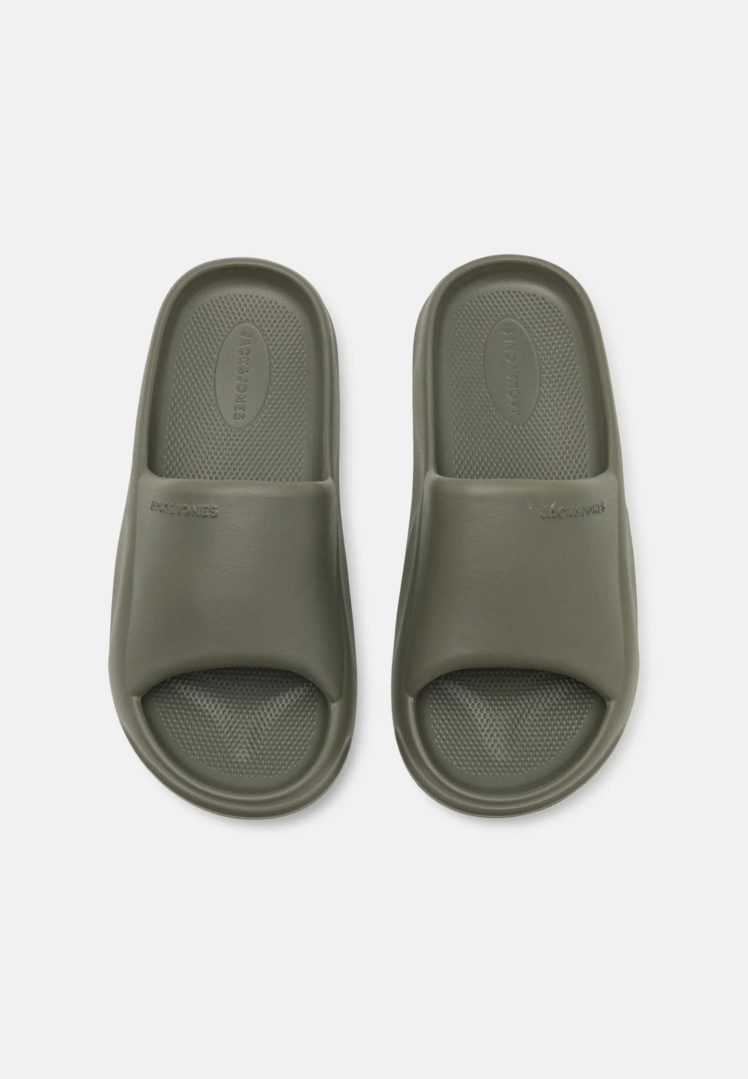 Jack & Jones Moulded Slides in Green