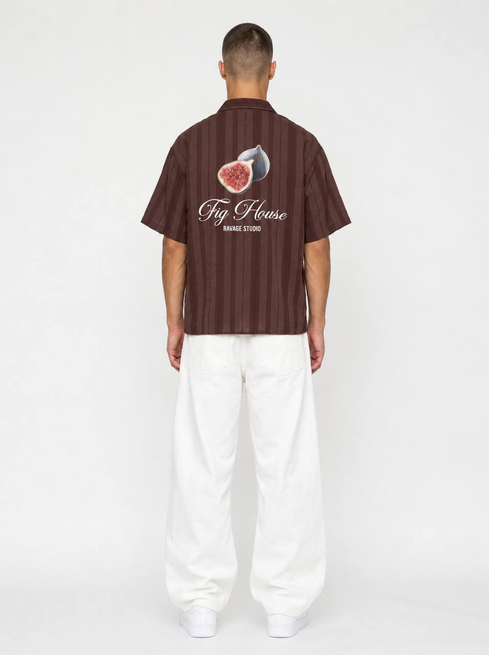 Essence of Life Ravage Studios Striped Shirt in Brown