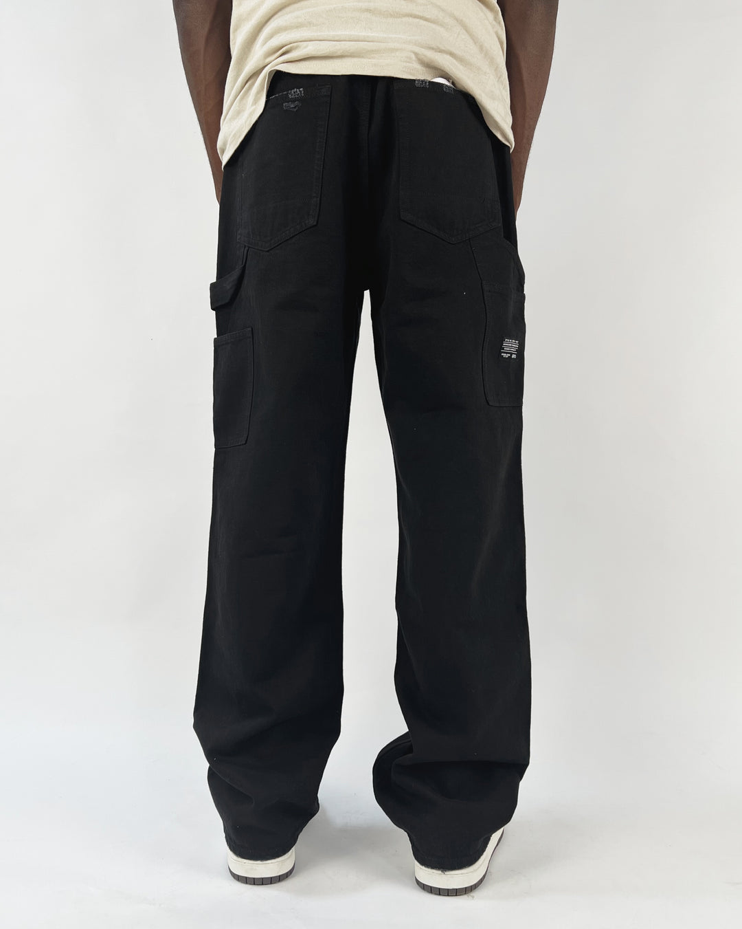 Aeropostale Baggy Carpenter Denim Jeans with rips in black