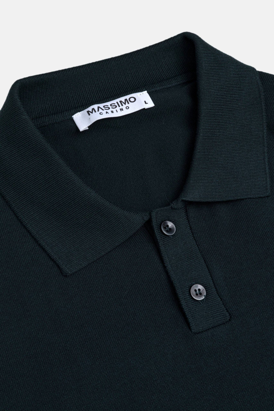Massimo long sleeve knit polo shirt in green