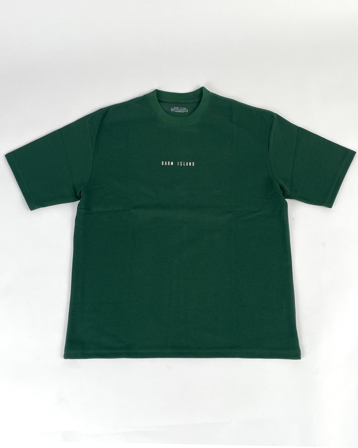 Garm Island Premium Oversized Waffle T-shirt in green