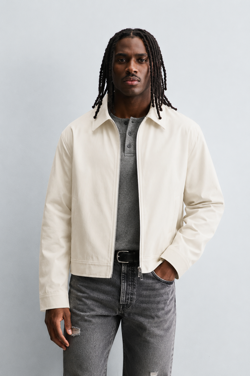 Garm Island Zip Along Jacket in Beige