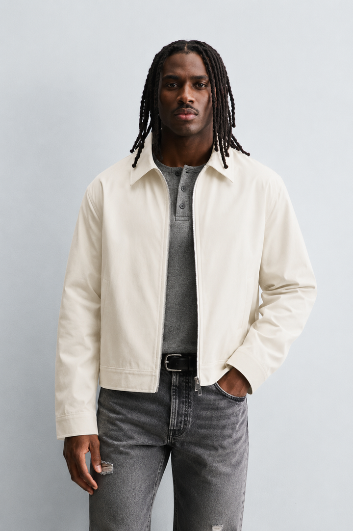 Garm Island Zip Along Jacket in Beige