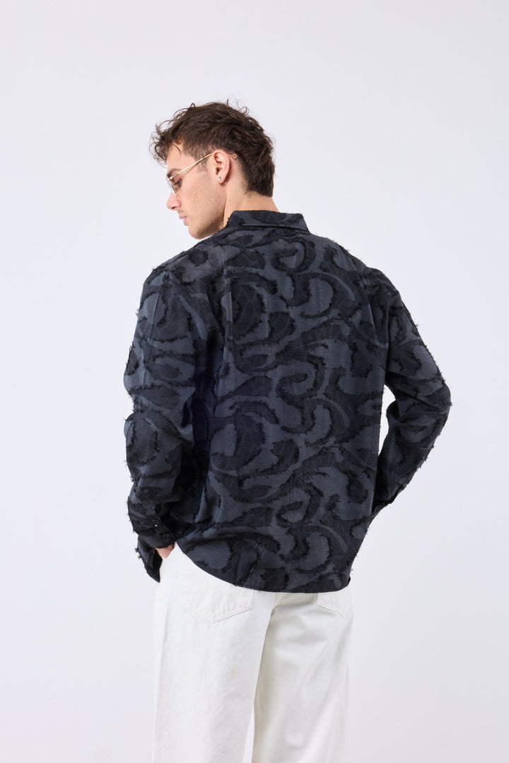 2512 Feather Longsleeve Shirt in Black