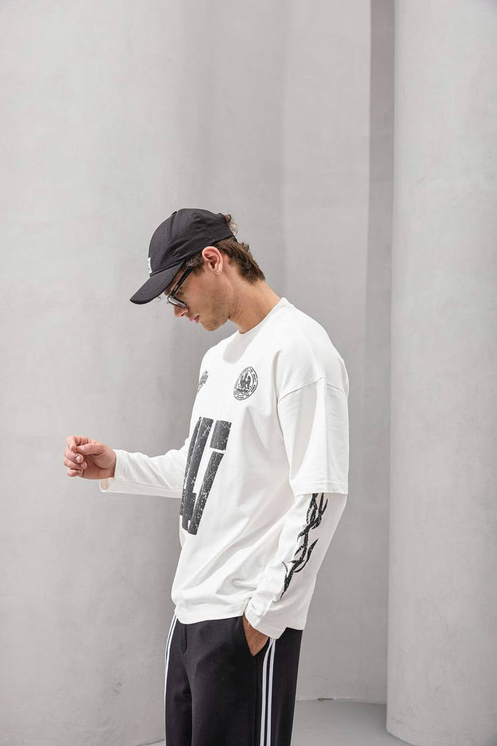 2morrow Overized Wild Life Long Sleeve T-shirt in white