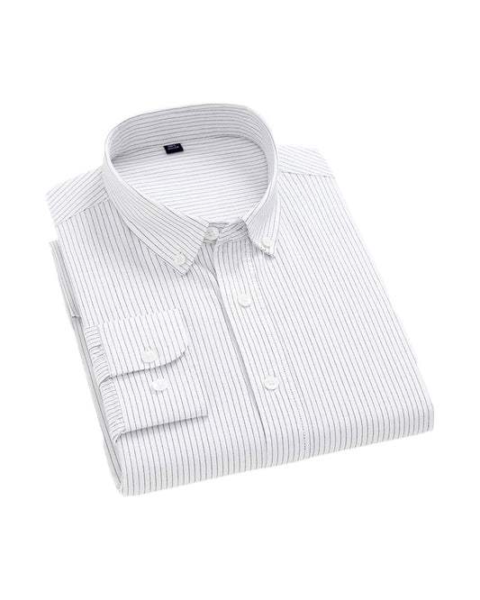Pinstripe Oxford shirt in white