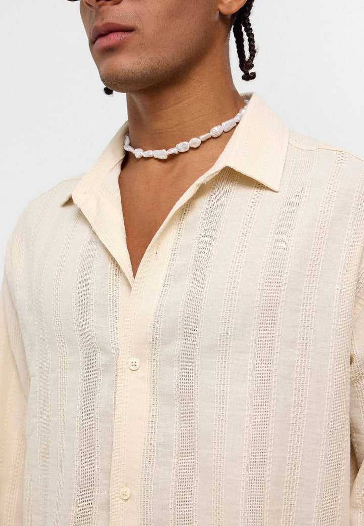 Essence of Life Cheesecloth Shirt in Beige