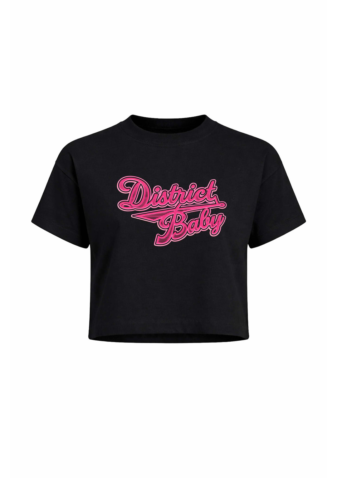 District baby crop top in black