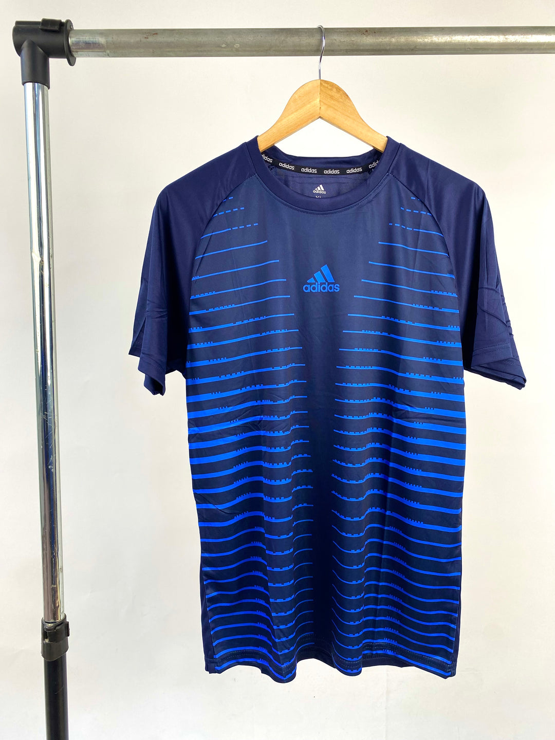 Adidas straight line t-shirt in blue&black