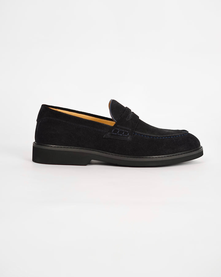 Garm Island Suede Loafers in Navy Blue
