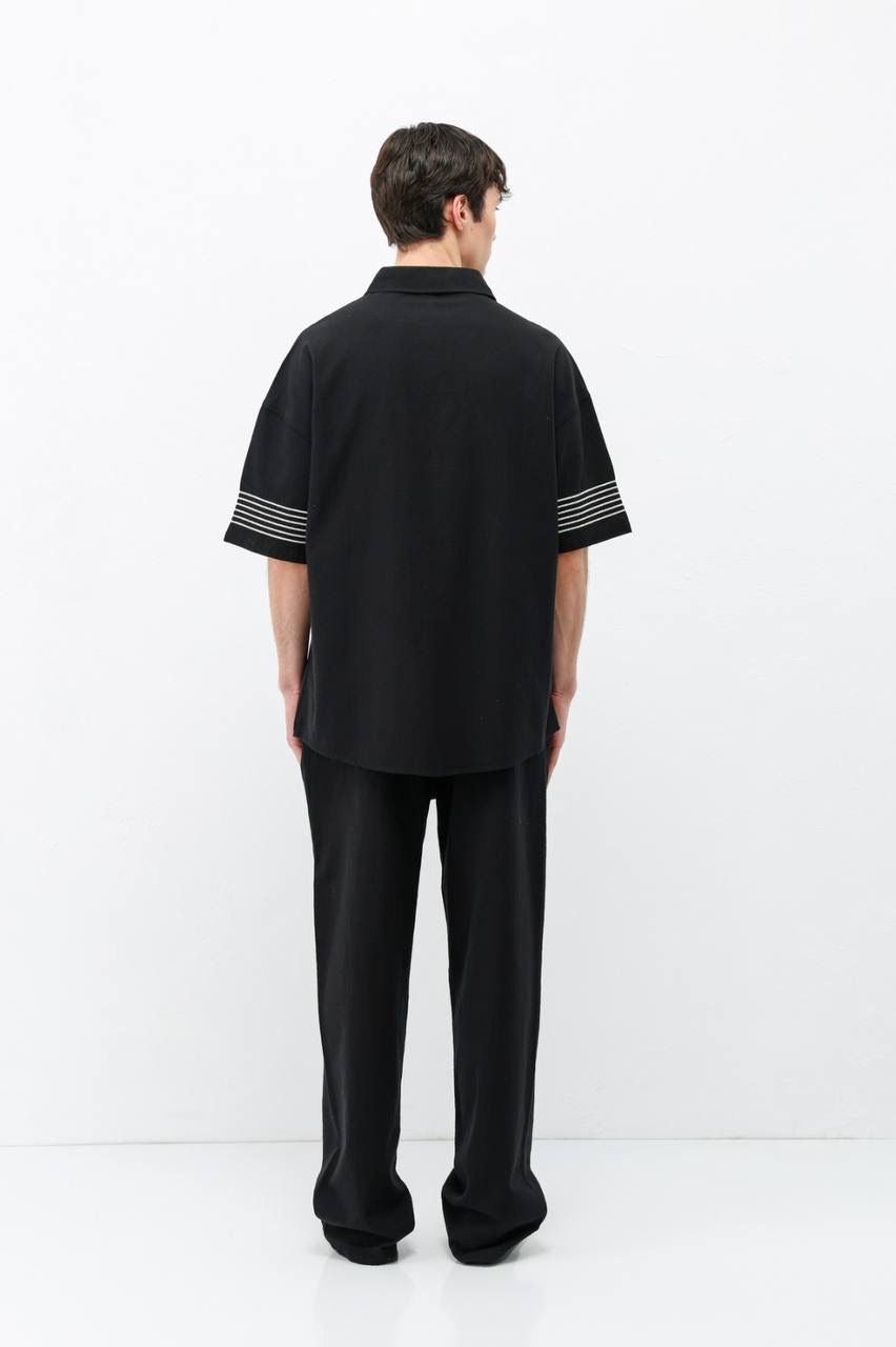 Vamos Short Sleeve Set in Black