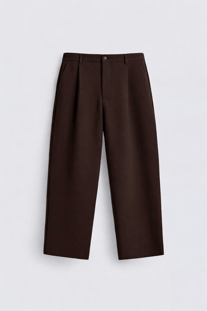 Snazzy smart wide leg pants in brown