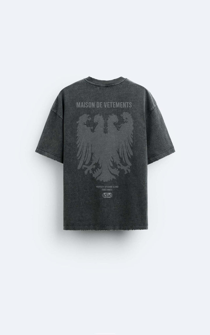 Garm Island Maison De Vetements Phoenix Premium T-shirt in Acid Wash Grey