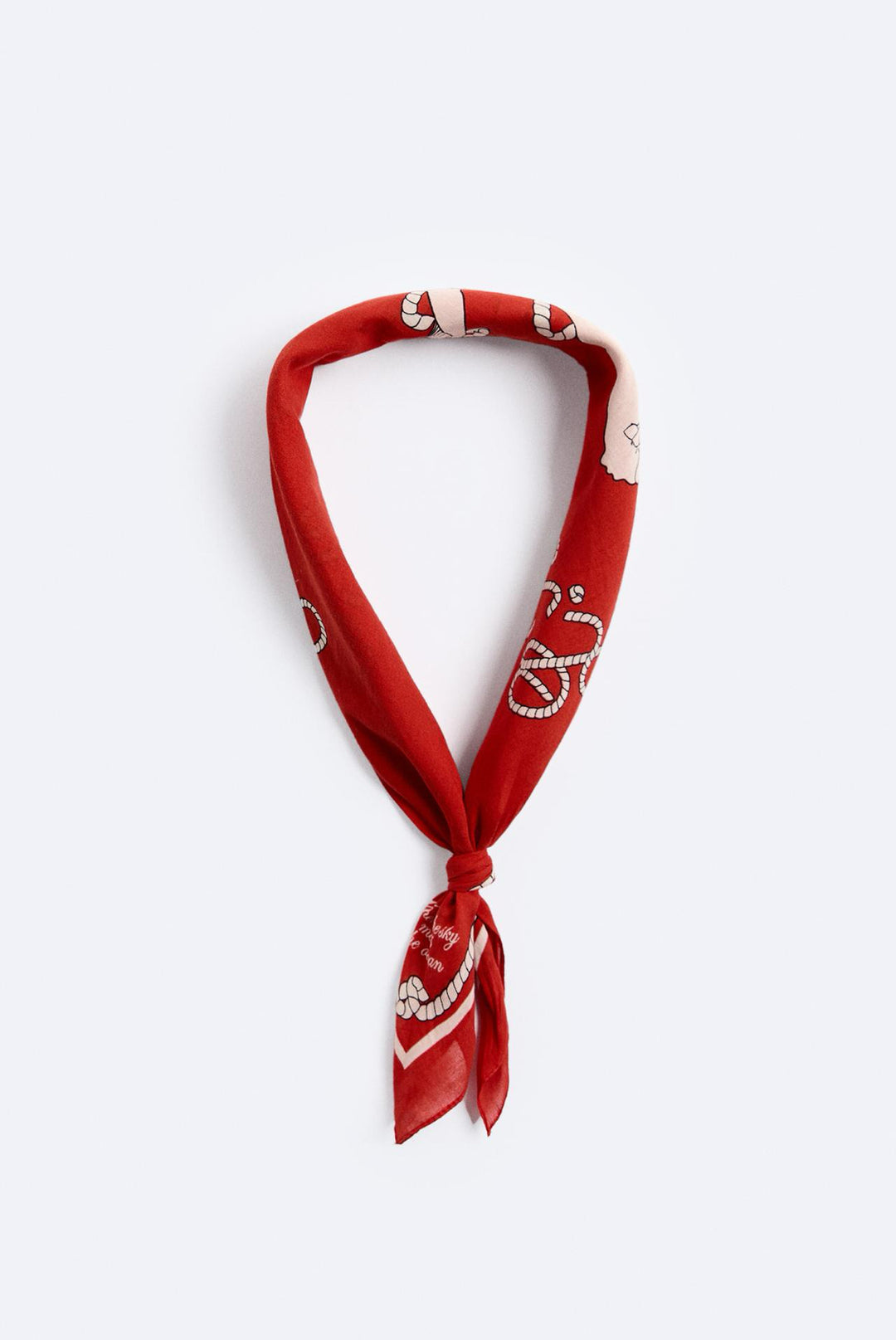 ZARA CONTRAST PRINT BANDANA RED