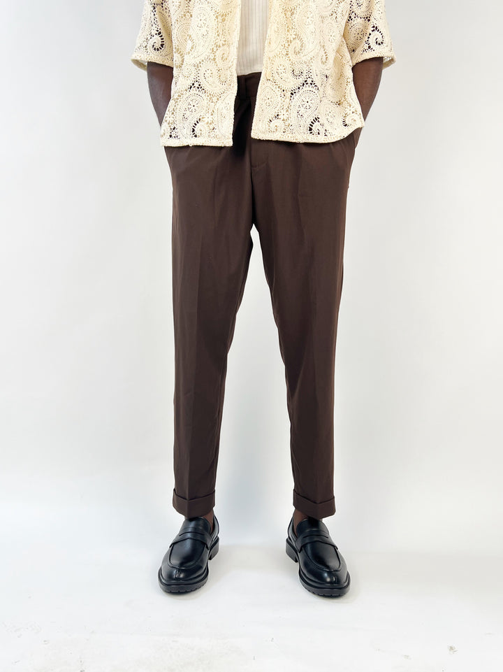 GIESTO belted pants in brown