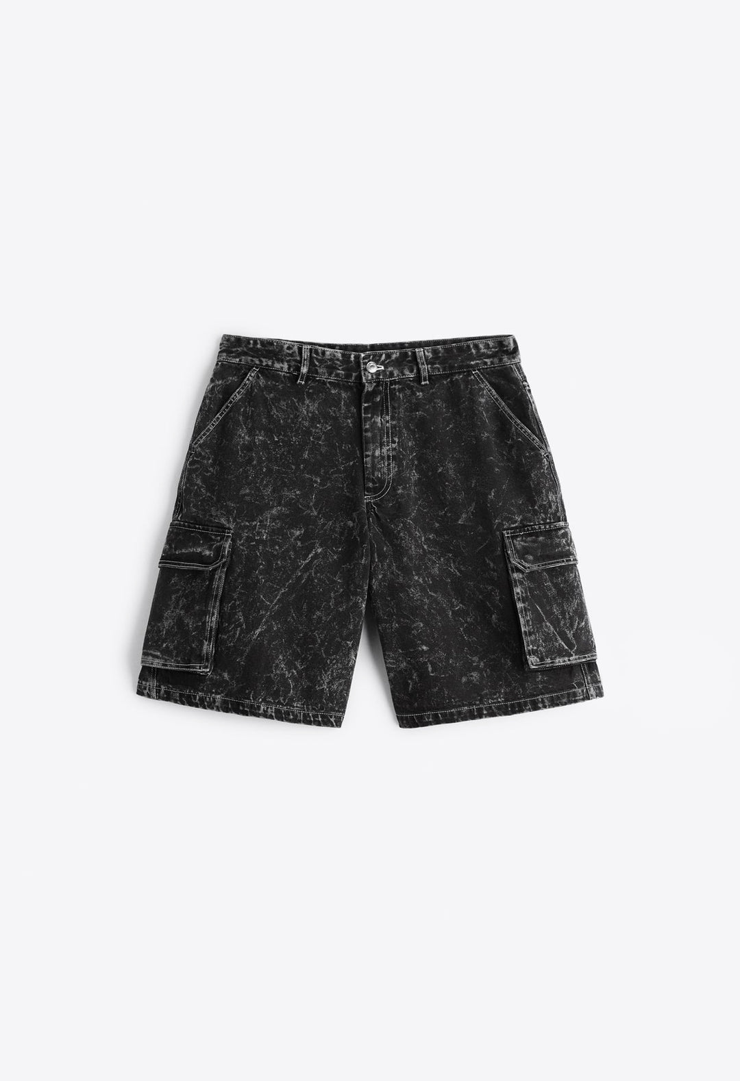 ZARA ACID WASH CARGO BERMUDA SHORTS