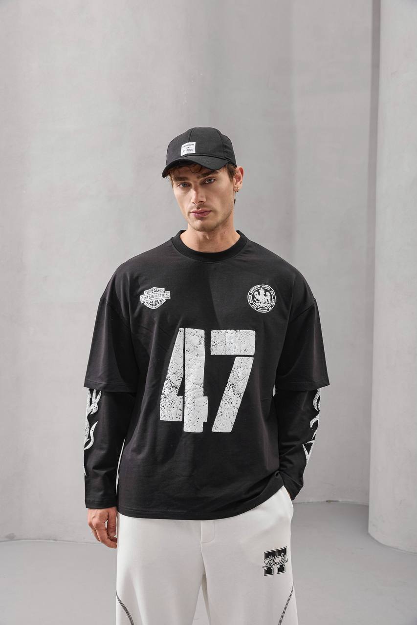 2morrow Overized Wild Life Long Sleeve T-shirt in black