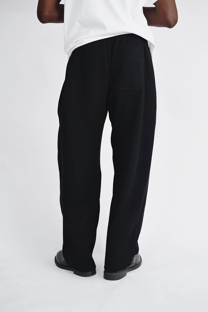 Garm Island Hakama Wide Leg Sweatpants in Black
