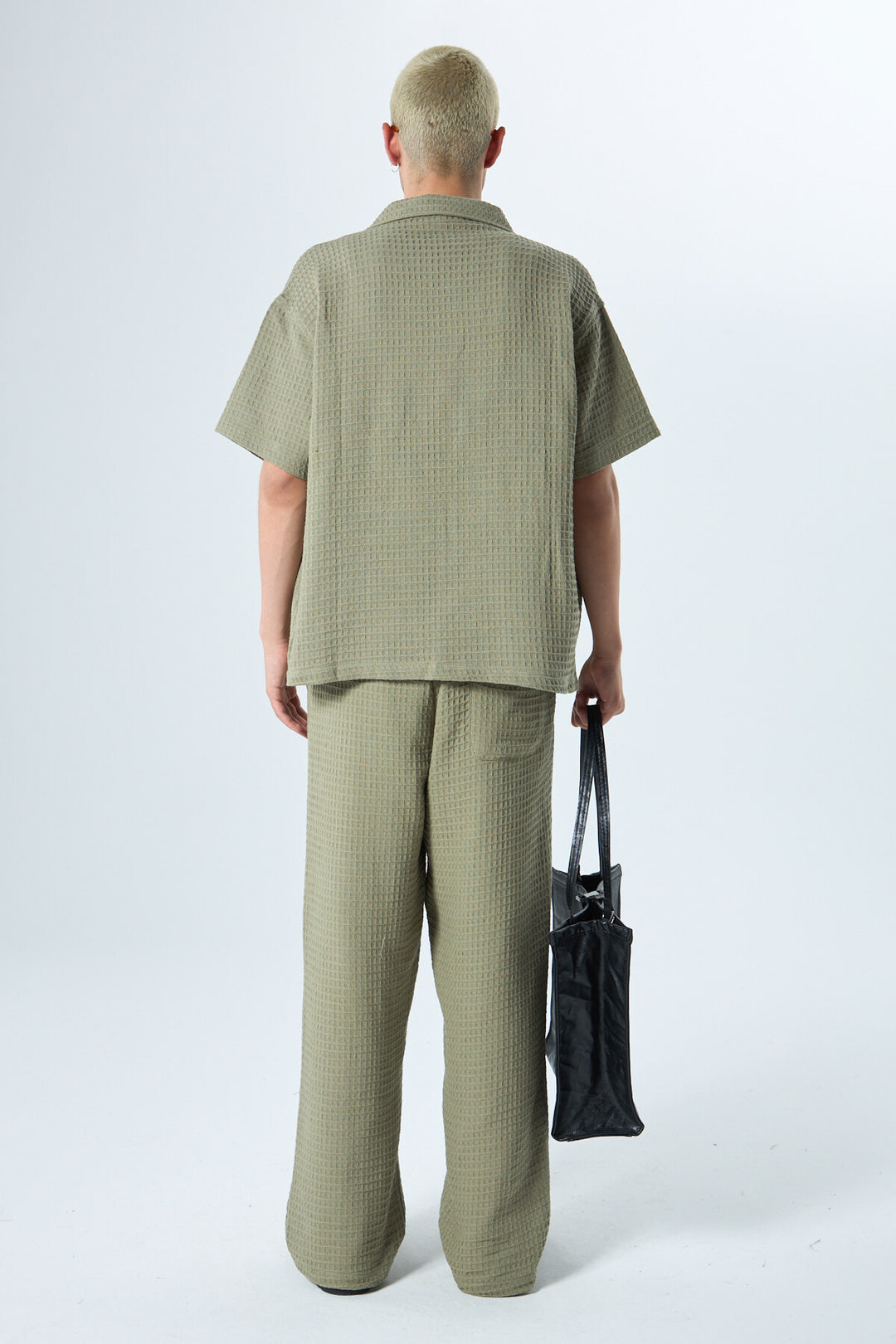 Vamos Oversized Cotton Waffle Set in Sage