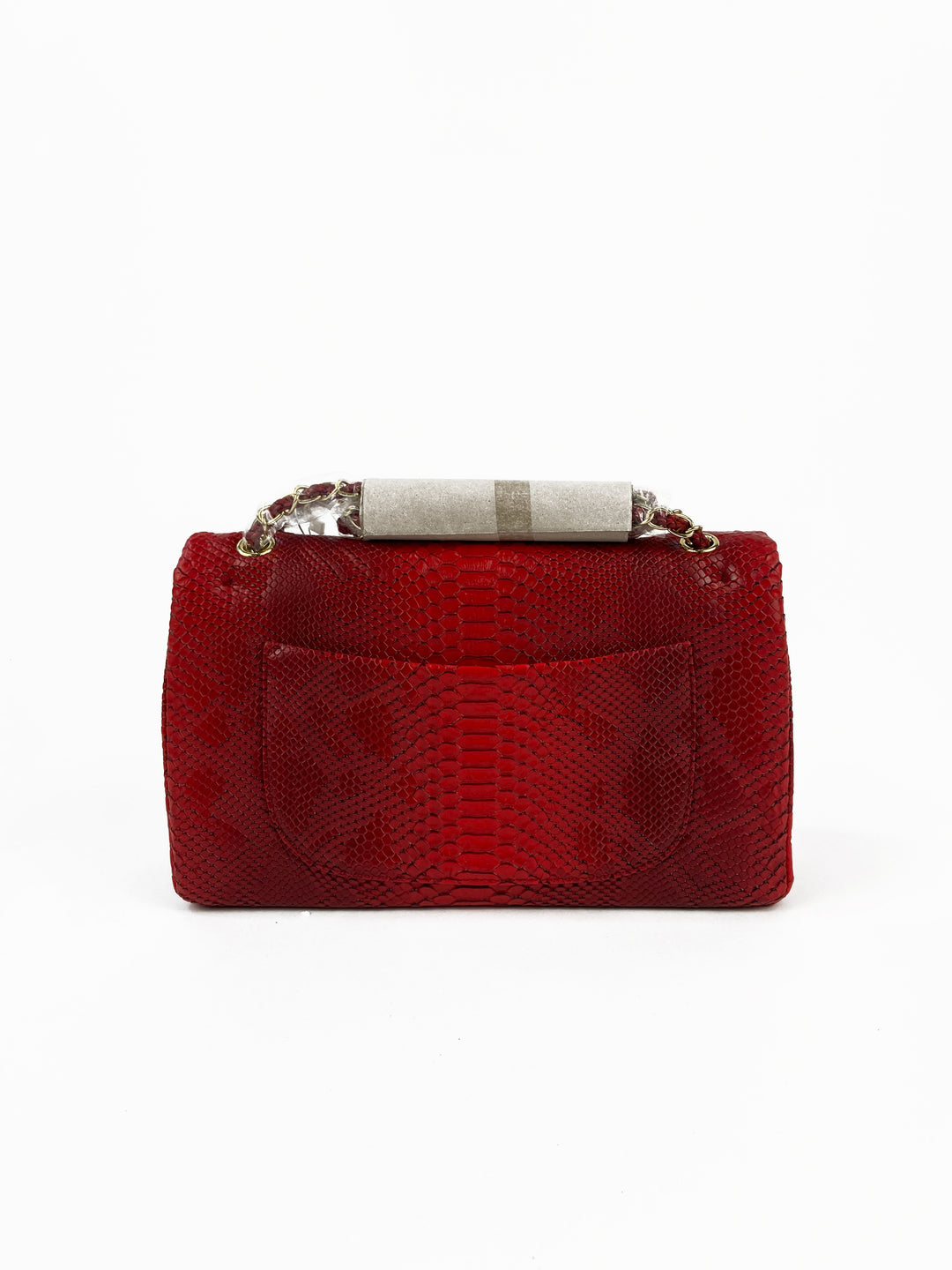 Chanel Croc Skin Maxi Handbag in red