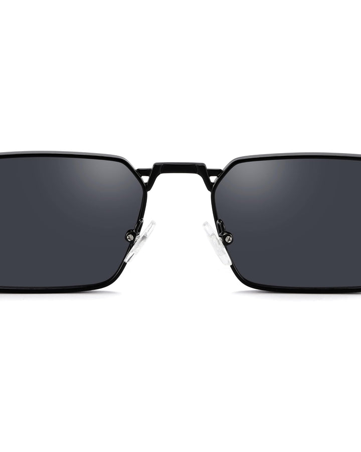 Full black rectangular rim sun glasses