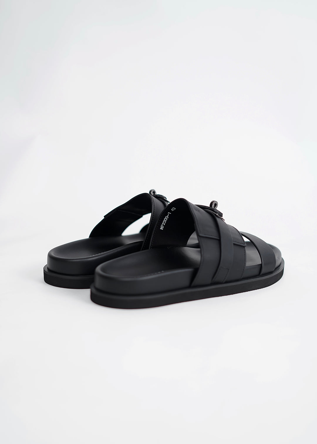 Garm Island Suede Strap Slide Sandals in Black