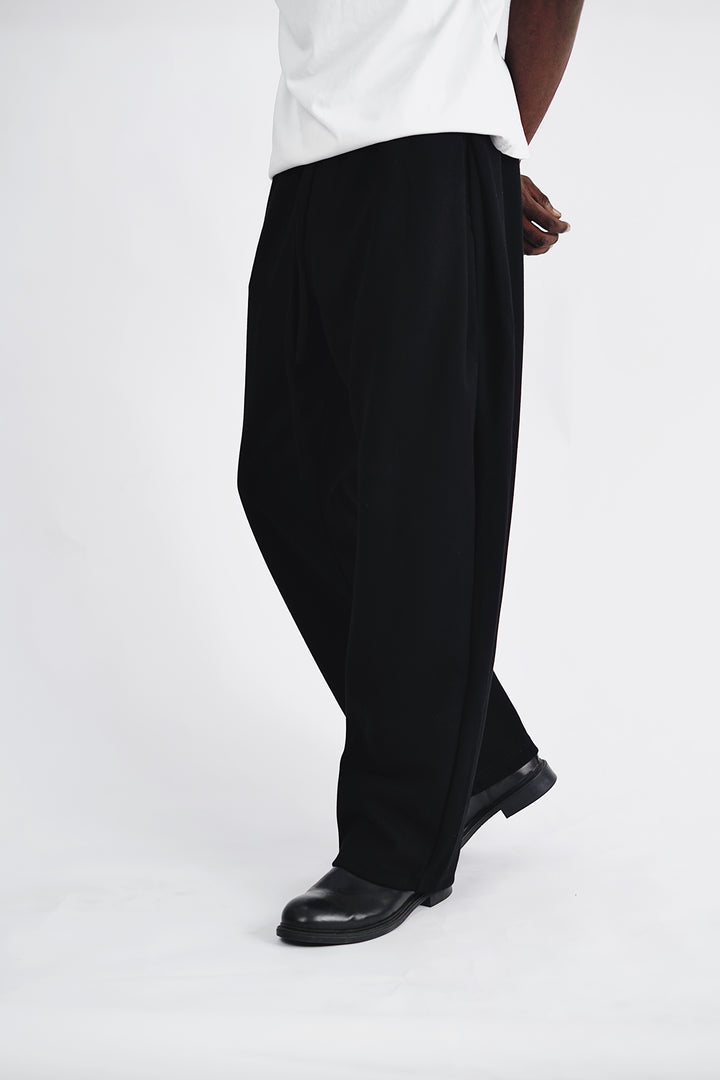 Garm Island Hakama Wide Leg Sweatpants in Black