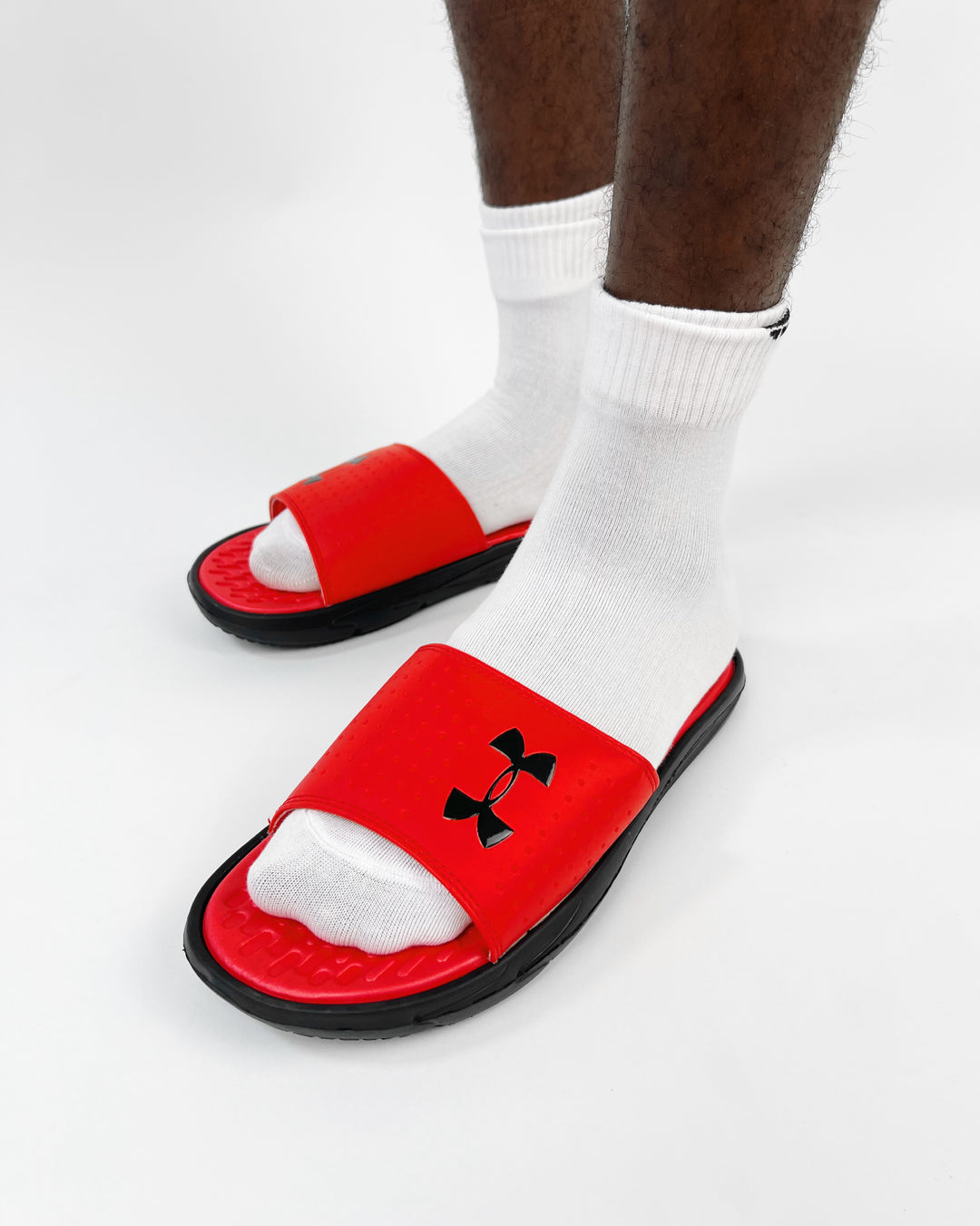 Under Amour Playmaker Slides in Red