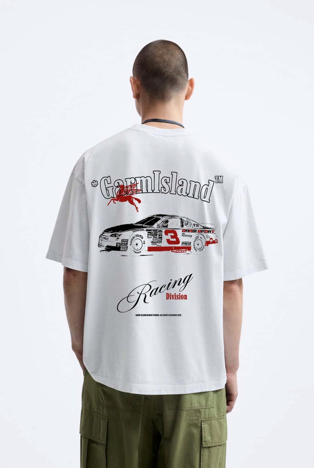 Garm Island Motorsport T-shirt in white