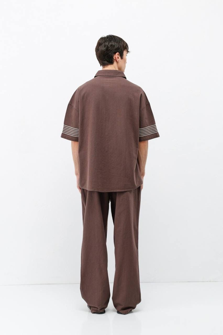 Vamos Short Sleeve Set in Brown