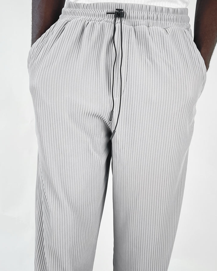 Spruce pleated pants with toggle drawstring in gray