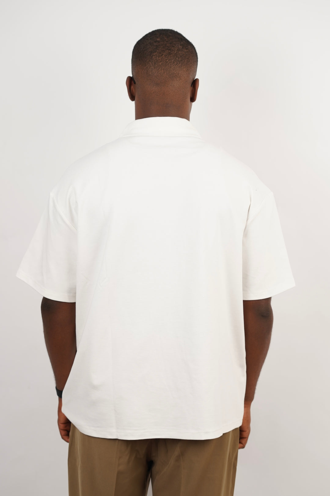 Garm Island Mock Neck Polo Shirt in White