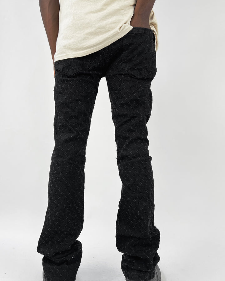 FWRD pattern flare jeans in black