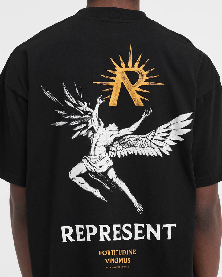 Represent Icarus T-shirt in black