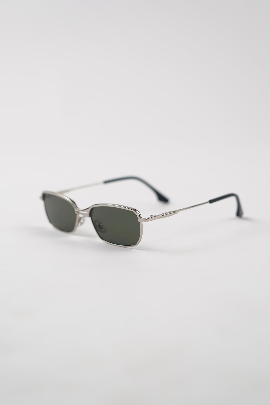 Full Rim Rectangular Silver Green Sun glasses