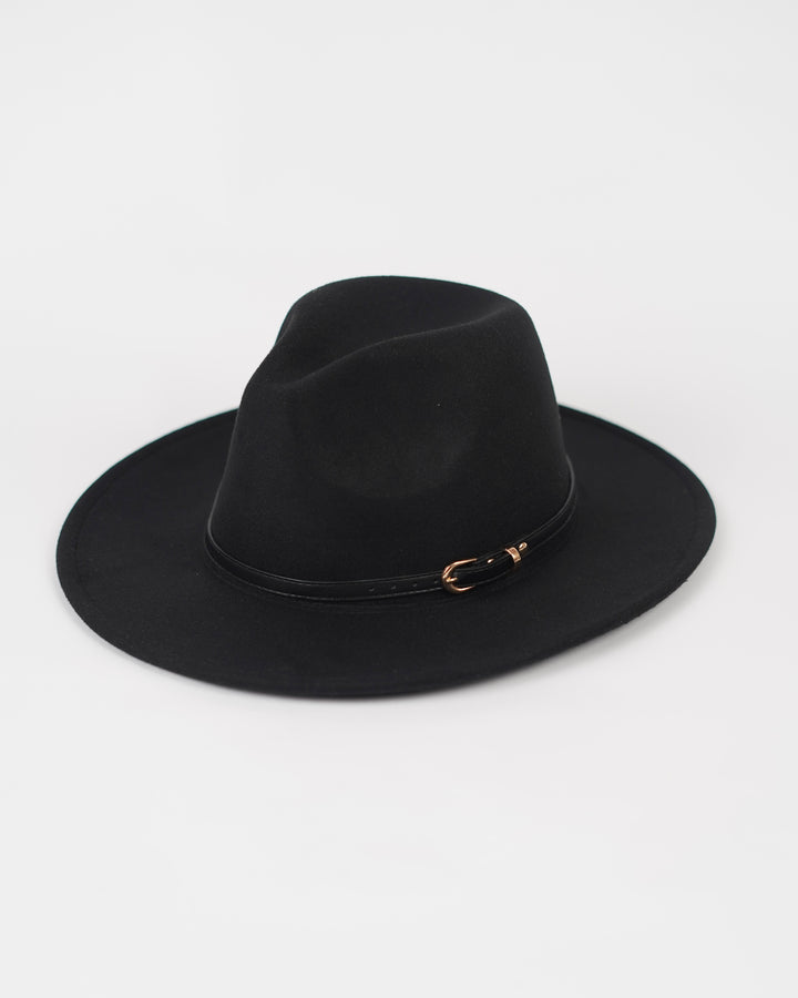 Men’s Fedora Wide Brim Hat in Black