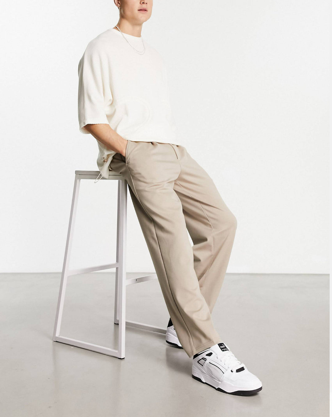 Jack&Jones Men Wide Fit Smart Pants in beige