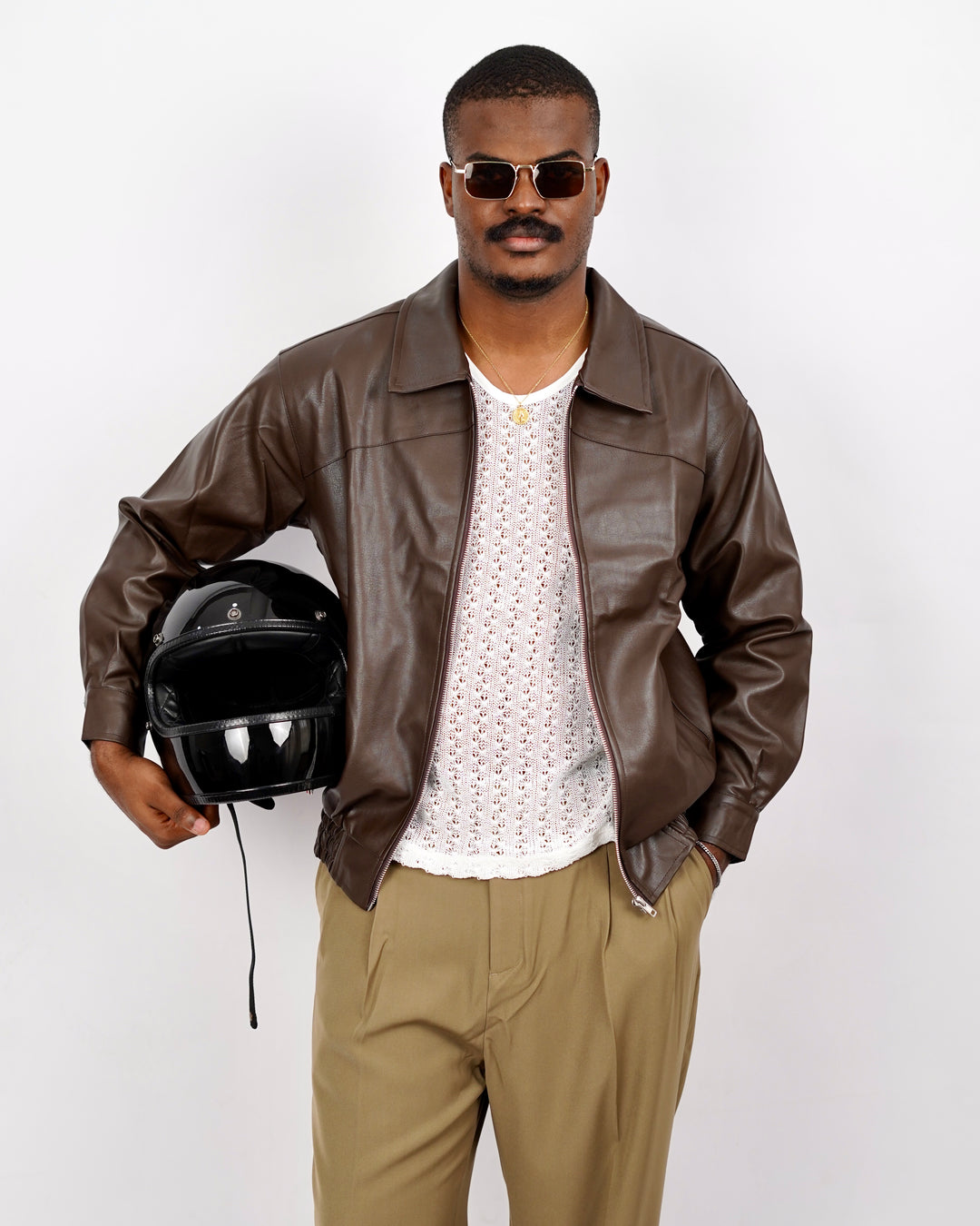 Leather jacket in Brown