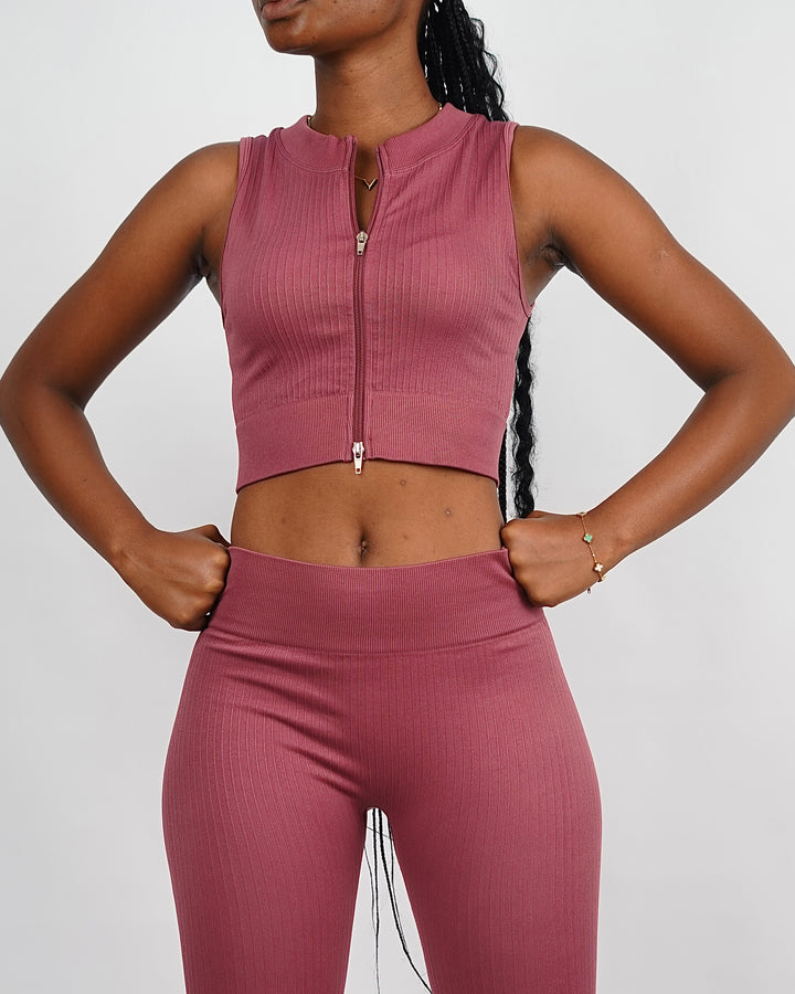 Garm Island Seamless Ribbed Tank Vest in magenta