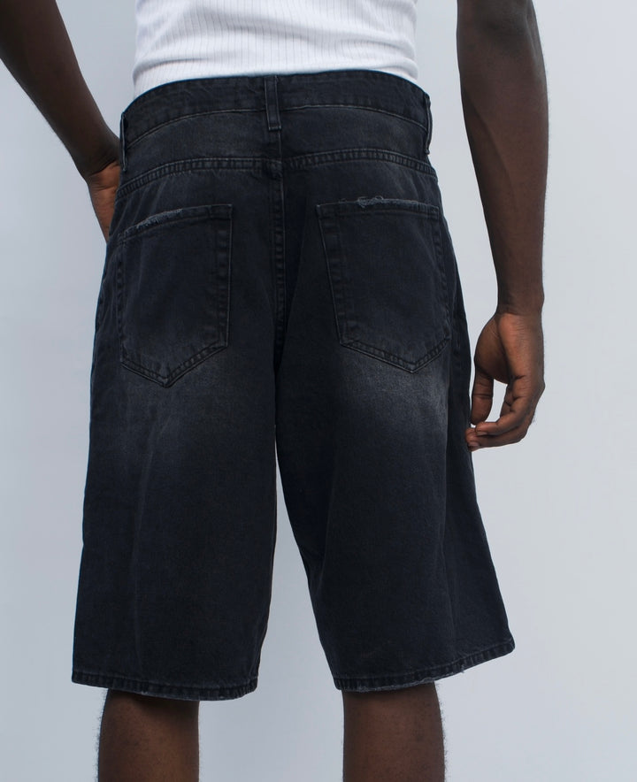 GIESTO denim shorts in black