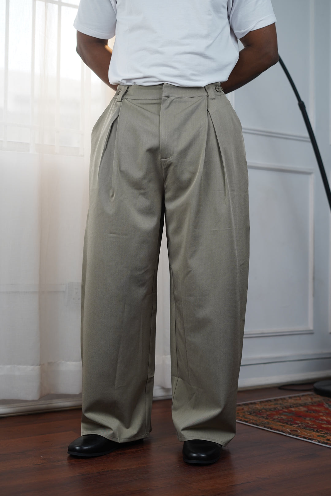 Garm Island Wide Leg Adjustable Pants in Khaki
